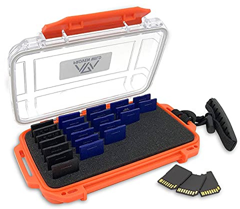 Proven Wild Standard- und Micro-SD-Kartenhalter wasserdicht – Orange diese langlebige SD-Kartenhalterung schützt 35 Standard-SD-Karten am besten für Jagd-Speicherkartenhalter KamerasD-Kartenhalter