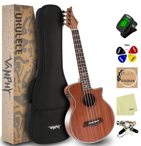 Elektrische Konzert-Ukulele Mit Equalizer, 58,4 cm - Für Erwachsene Und Anfänger, Starter-Kit Mit Koffer, Stimmgerät, Gurt