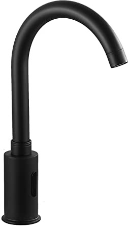 Automatic Faucet Black Touchless Kitchen Faucet Touch-Free Electric Automatic Infrared Sensor Touchfree Motion Faucet Bathroom Public Vessel Sink Faucet Kitchen Tap with Mixer Valve