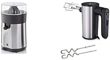 WMF STELIO Citruspresse Cromargan Edelstahl rostfrei spülmaschinengeeignet, Silber & Kult X Edition Handrührer, Quirl mit 5 Geschwindigkeitsstufen, Turbofunktion, 400 W, Cromargan matt, schwarz