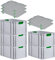 PROREGAL SuperSparSet 5x Eurobox NextGen Color mit Auflagedeckel & Schiebeschnappverschlüsse, HxBxT 32x40x60cm, 65L, Griffe grün geschlossen, Verstärkter Boden, Eurobehälter Transportbox