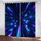 NUYSP Gardinen Blau Lila Neon Schallschutz Polyester Vorhang Abstrakte Kunst Mädchen Jugendzimmer Wohnzimmer B 234 X H 137 cm Verdunkelung Vorhänge mit ösen