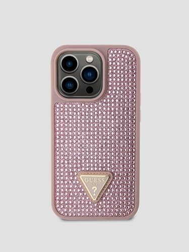 GUESS GUHCP14LHDGTPP Hülle für iPhone 14 Pro 6.1 Rosa hardcase Rhinestone Triangle