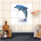FoLIESEN Fliesenaufkleber - Deko für Bad, Küche, Badezimmer - Dekoration Fliesen-Bild Selbstklebend - Delfin (BxH):20x25 cm - 2 Stück