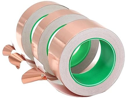 KLVN 25M DIY Double Sided Conductive Pure Copper foil Tape Adhesive Shielding Tape Antenna Signal Enhancement (Color : 25M, Size : 5mm)