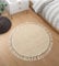 Lahome Boho-Teppich, rund, 91 cm, kleiner Kreisteppich für Eingangsbereich, Küche, Baumwolle, waschbar, für den Innenbereich, Badematte mit Quasten, Bauernhaus, runder Teppich, fusselfrei, für