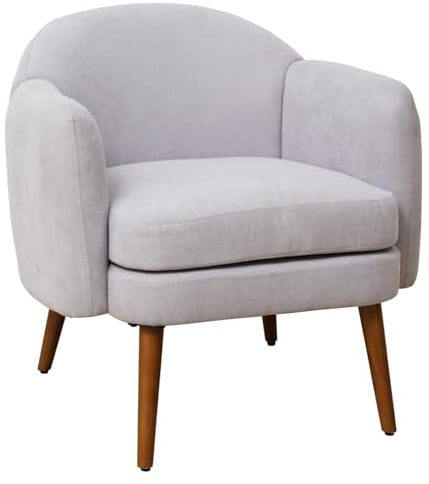 SVITA Johan Sessel Loungesessel Polstersessel Gummiholzbeine Armlehnen gepolstert modern skandinavisch Wohnzimmer Wintergarten Hellgrau