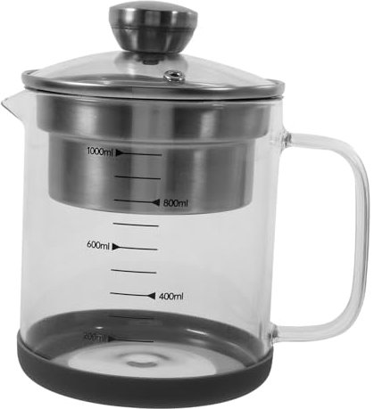 MAGICLULU Stainless Steel Fine Mesh Soy Milk Filter Pot with Scale Multi-Purpose Food Strainer Glass Jug for Juice Soup Tea and Yogurt Kitchen Container for Soybean Milk Making