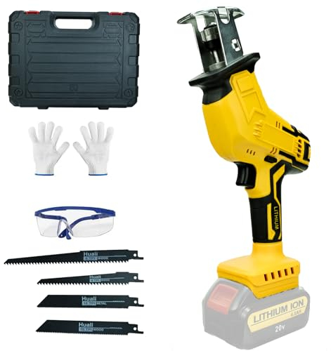 Reciprocating Saw for Dewalt 18V Battery with 4 Blades Cordless Reciprocating Saw 0-3500 SPM for Wood/Metal/PVC Cutting (Battery not Included)