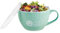 Large Soup Mug, 28 oz Ceramic Soup Mug with Handle and Lid, Microwavable Travel Cup Meal Prep Lunch Box Reusable Container Bowl with Cover, Back to School / Birthday / Christmas & New Year Gift, Green