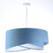 Licht-Erlebnisse Hängelampe Wohnzimmer Blau E27 rund Ø 50 cm Doppelschirm Modern Velours Optik Stoff MADAN Hängeleuchte Schlafzimmer Wohnzimmer