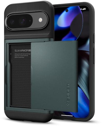 Spigen Slim Armor CS Hülle für Google Pixel 9 Pro und Pixel 9 [Made for Google] -Abyss Green