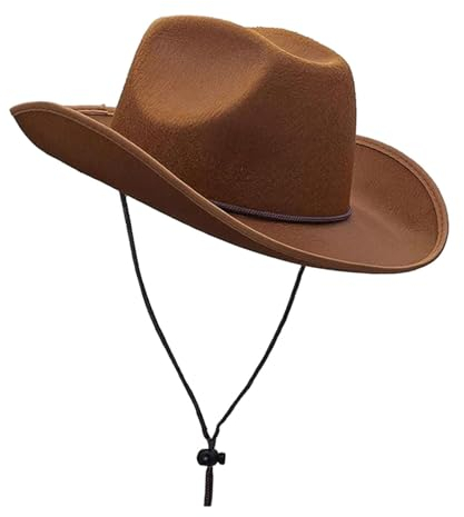 Aymzbd Western-Cowboy-Hut, Sonnenhut, Cowboy-Cowgirl-Hut, Sonnenhut für Camping, Festival, Angeln, Dunkelbraun