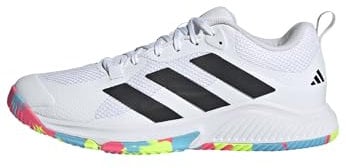 adidas Damen Court Team Bounce 2.0 Shoes Schuhe, Cloud White/Core Black/Lucid Lemon