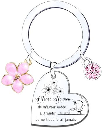 MNBVBV Porte clés Nounou Cadeau Nounou fin d'année Porte-clefs Nounou Cadeau Anniversaire porte-clés Nounou porte cle super nounou (7)