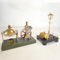 Meiurlex Dampfmaschine Modell mit Dampfgenerator & Lampenszene, Retro Vertikalen Dampfmaschinen Kugelförmiger Kessel Bausatz, Physikalische Spielzeug für Erwachsene (40+PCS)