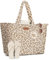 Hihealer Extra Large Beach Bag for Women, Waterproof Sandproof Over-Size Carry On Beach Essentials Tote with 5 Pockets (Leopard Print Brown, XL)