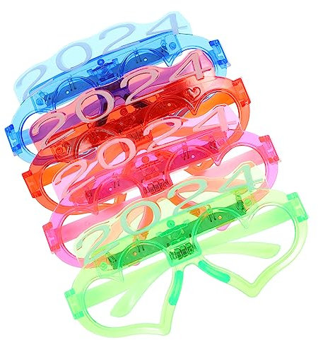 LIFKOME 4stücke -leuchtbrillen Für Silvester Farbwechselnde Partybrillen Für Neujahrsfeiern Karneval Cosplay Und Mehr Tragbar Und Leicht