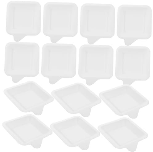 TOBBOMEY 100stücke Wiederverwendbar Pappteller Quadratische Kuchen Und Partyteller Für Geburtstagsfeiern Schnitt Und Auslaufbeständig Aus Recyceltem Material Für Abendessen Und