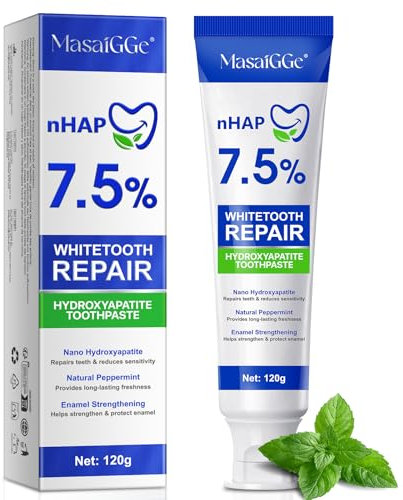 Hydroxylapatit Zahnpasta 120g Tube - Fluoridfreie Zahncreme ohne Fluorid mit 7,5% Hydroxylapatit für Zahnschmelzschutz & Remineralisierung, Sanfter Minzgeschmack, Tägliche Zahnpflege mit lang anhalten