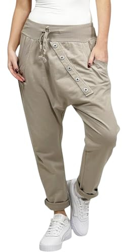 Mississhop Damen Hose Sweatpants Jogginghose Baumwolle Freizeithose Boyfriend Sporthose