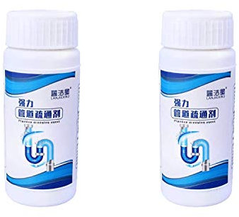 Leistungsstarker Spül- und Abflussreiniger, Magic Bubble Bombs, schnell schäumender Rohrreiniger, Deodorat-Pulver-Dredge-Mittel für das schnelle Reinigen von Küchentoiletten-Pipelines (2PCS)