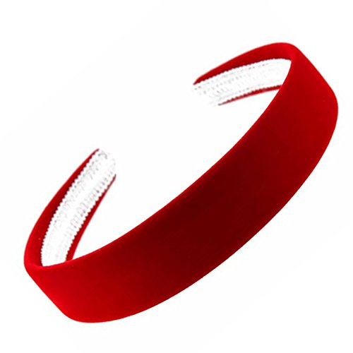 Pritties Accessories Velvet Feel Alice Hair Band Headband 2.5cm (1) Wide (Red)