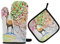 TropicalLife Hajie Art Ofenhandschuh-Set, hitzebeständige Topfhandschuhe mit Aufhängeschlaufe, für Männer und Frauen, zum Backen, Kochen, Grillen