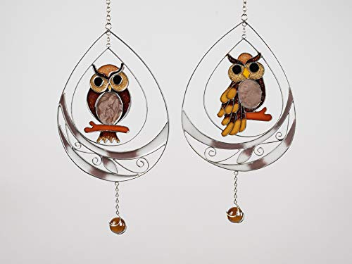 Fensterdeko Hänger Eule Tiffany 28 cm