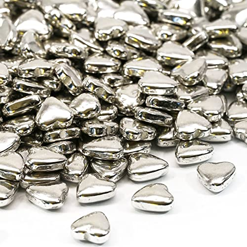 Streusel Glück Zuckerherzen Liebe silber metallic 90g - Zuckerstreusel Sprinkles Herzen Zucker Zuckerdekor Deko für Torten Kuchen Cupcakes Muffins Geburtstag Hochzeit Weihnachten