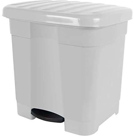 AC - Cubo de Basura Ecológico 46L - 2 Divisiones Interiores - Resistente, Ideal para Hogar, Trabajo, Hostelería, etc. Blanco