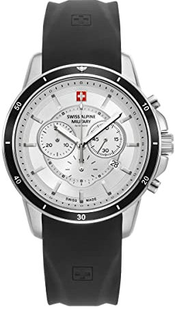 Swiss Alpine Military Herren Uhr Chronograph Analog Quarz 7089.9832SAM Silikon