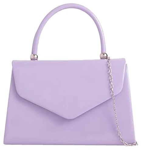 fi9® BNWT Retro Tote Patent Leather Bridal Wedding Evening Handbag Party Purse Clutch Shoulder Hand Bag (Lilac)