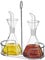 LOLAhome Juego de aceitera y vinagrera antigoteo de 200ml con soporte de cristal transparente para aliñar ensaladas