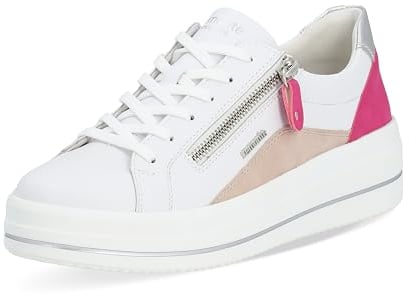 Remonte Damen D1C01 Sneaker, Weiss/Rose/Magenta/Silver/Weiss / 80, 41 EU