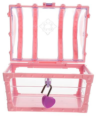 RORPOIR Kids Toys Treasure Chest Storage with Lock Jewelry Boxes for Girls Vintage Pirate Chest Trinket Keepsake Case Kids Keepsake Plastic Pink Chest Small Chest Treasure Girls Toys