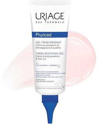 Uriage Pruriced Mehrzweck-Frischhaltegel mit 8% Calamine, Glycocolle & Camomille - Beruhigt & trocknet mazerationsgefährdete Bereiche aus - nach dem Wachsen - 98% Natürliche Inhaltsstoffe - 100ml