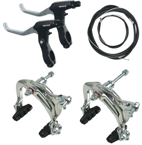 FOMTOR Fahrradbremsen Set C Brake Set, Fahrrad Bremsen Set, Fahrradbremsen mit Bremskabeln und Bremshebel Fahrrad C Brake für die Meisten Mountainbikes und Fahrräder, Silbrig