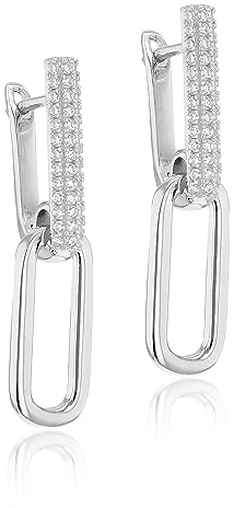 Amazon Essentials Pave-Ohrringe aus Sterlingsilber (ehemals Amazon Collection)
