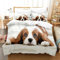 EXSANLIEAY Bettwäsche 135x200 WeißEr Hund Bettbezug Weich Mikrofaser Haustier Bettwäsche-Sets mit Reißverschluss und 2 Kissenbezüge 80x80 für Jungen und Mädchen