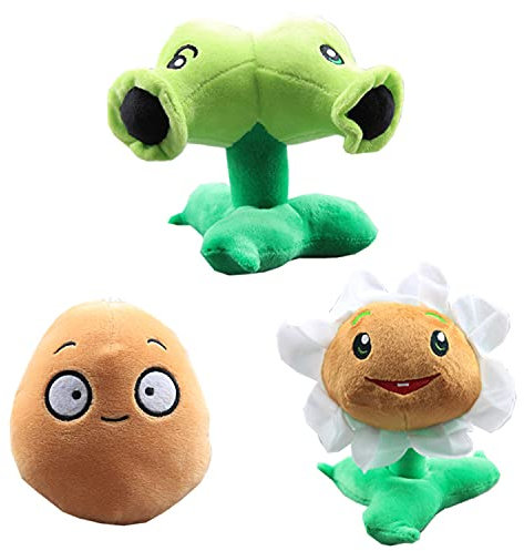 Laruokivi Repeater Double Shooter & Potato & Marigold Plush Toys Set Plants Fruit Soft Stuffed Doll 3pcs Gift