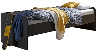 Stella Trading Karla Bett 90 x 200 cm Kinderbett-Jugendzimmerbett -in Graphitfarben - 206 x 63 x 96 cm (B/H/T)
