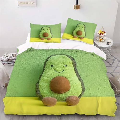 MAQUE GrüN BettwäSche Set Avocado BettwäSche 135x200, WendebettwäSche und Kissenbezug 80x80, Weiche & Angenehme & Atmungsaktive Mikrofaser BettwäSche-Sets mit ReißVerschluss