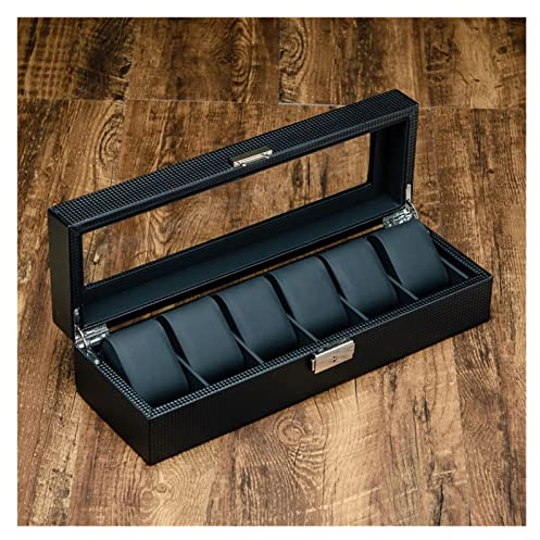 NEWNAN Carbon Faser Leder Uhr Box Lagerung Box herren Uhr Box Uhr Mechanische Uhr Armband Schmuck Mit Schloss Lagerung Display