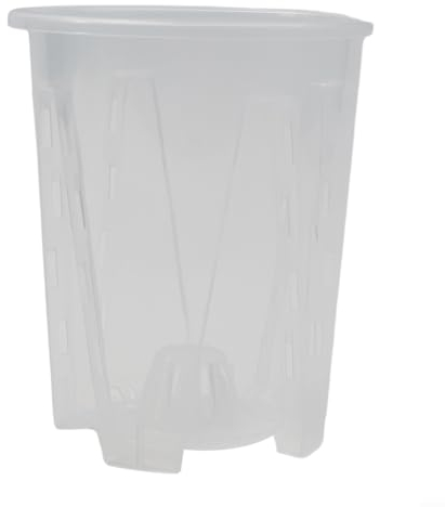 Maceta de orquídea para suculentas, maceta de plástico transparente con agujeros transpirables para plantas (14 cm)