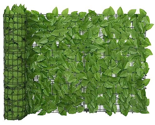 UTSRABFA Sonnensegel LED-Ampelschirm Sonnenschirm Strand Sonnenschirm Balkon-Sichtschutz mit Grünen Blättern 400x75 cm Geeignet für Gärten, Höfe, Bauernhäuser, Terrassen