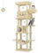 Hzuaneri 210 cm Grand Arbre à Chat, Tour à Chat pour Chats d'intérieur, avec Grand Perchoir, Tapis Lavable, 2 Niches Chats, 8 Griffoirs, Hamac, Pompons, Beige MS21018YL