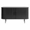 Liadomo Uriel Sideboard - Kommode mit Lamellen-Optik Schiebetüren - Moderner Retro Look - 2 Einlegeböden & hohe Metallfüße - Eiche Schwarz Furniert 140x76x45cm