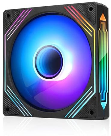 Jungle Leopard Prism 140mm ARGB Reverse Case Fan,Infinity Mirror Light Effect Design Cooling Fan, 140mm CPU PWM Fan 1600RPM 74.26CFM 2.13MMH20 HDB Bearing for PC Case&CPU Cooler