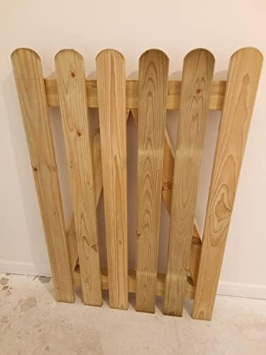 Wooden Garden Picket Gate Pedestrian Gate Wooden Pressure Treated 4ft 120cm,Wooden Garden gate, Garden Gates Wooden, Garden Gates Wooden Picket (120cm High x 99cm Wide x 7cm Deep)